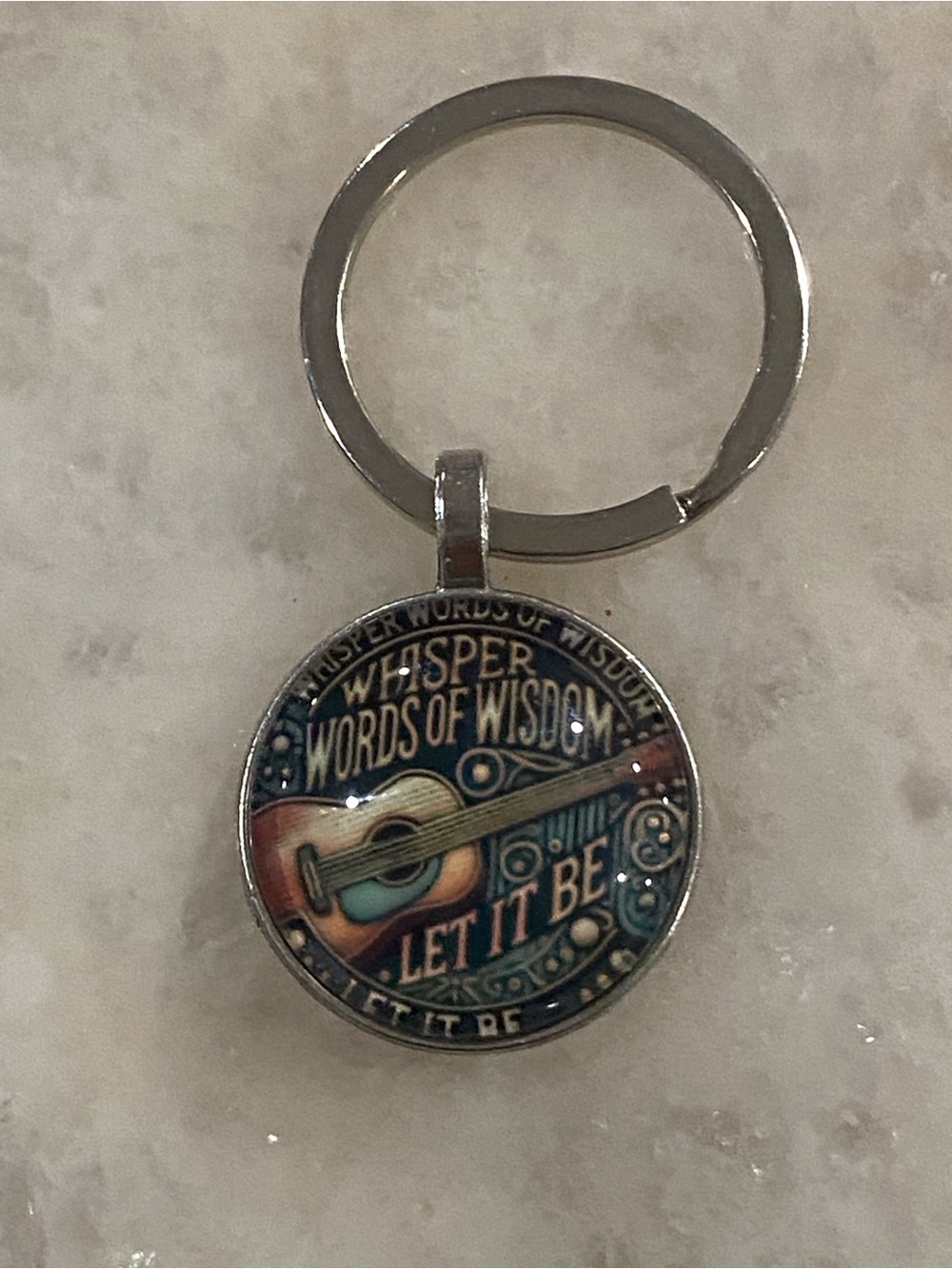 Let It Be Guitar Keychain - Blue / Multicolor by